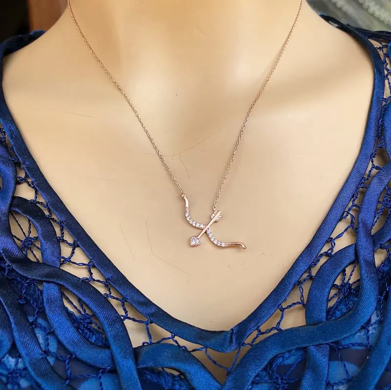 

Съемка в моем сердце 925 стерлингового серебра ожерелье для женщин подарок ювелирные изделия аксессуары Мода ручной работы, элегантные цепи