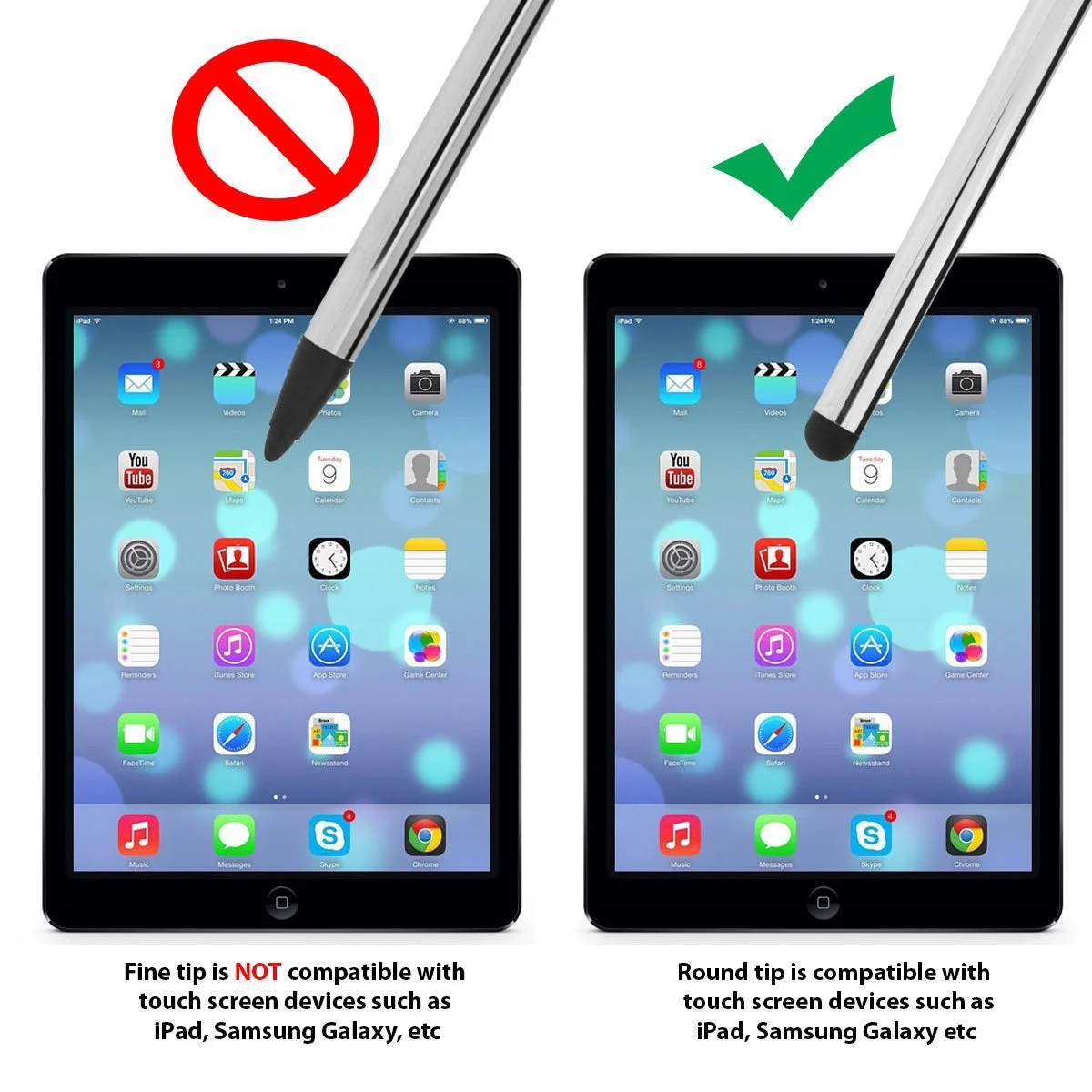 

1pc Universal Anti-fingerprints Soft Nib Capacitive Touch Screen Stylus Pen Compatible for All Touch Screen Smartphones and Tabl
