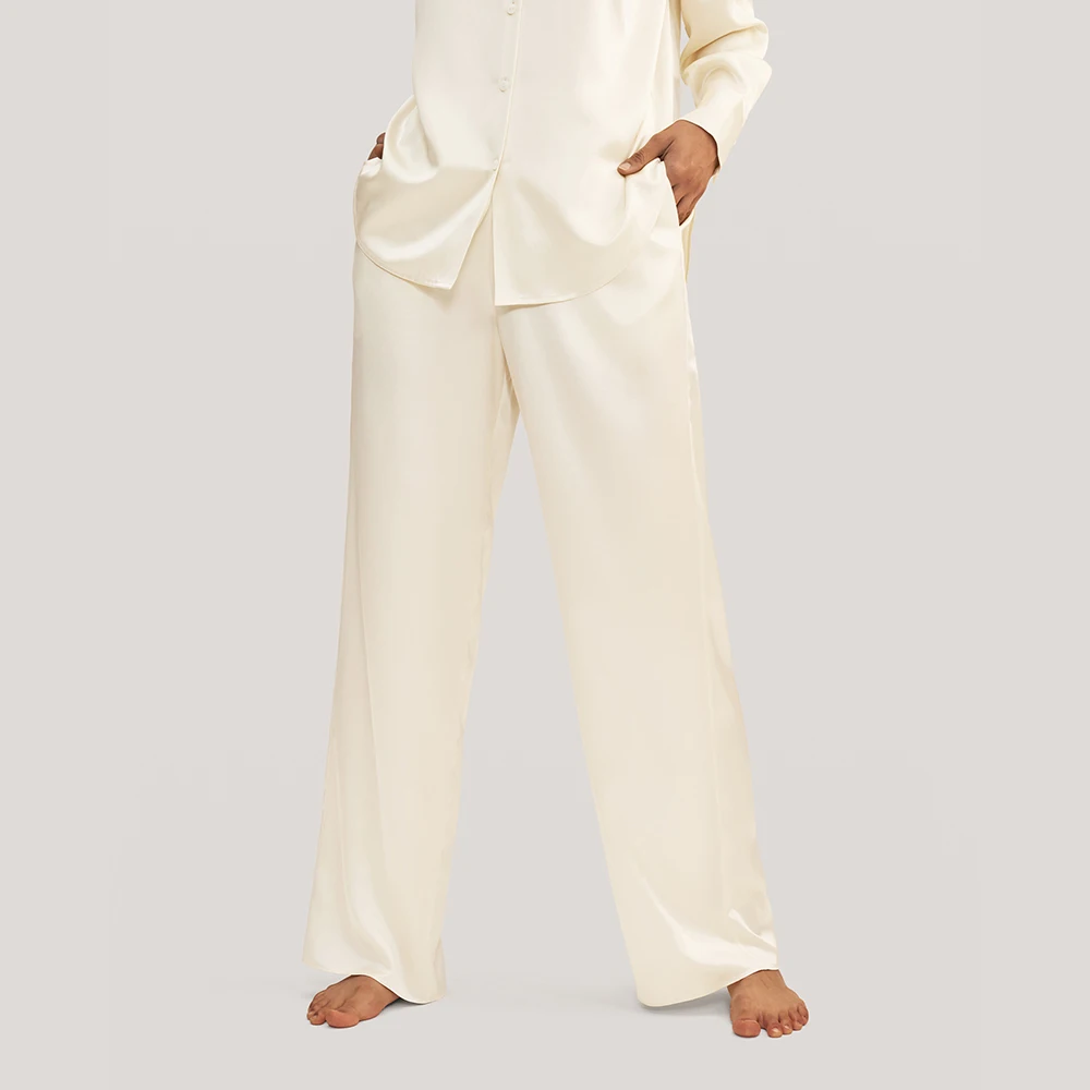 LILYSILK 22 Momme Viola Oversized Silk Satin Pajama Set 2022 New Femme Casual Sleepwear Suits Ladies Overalls Free Shipping