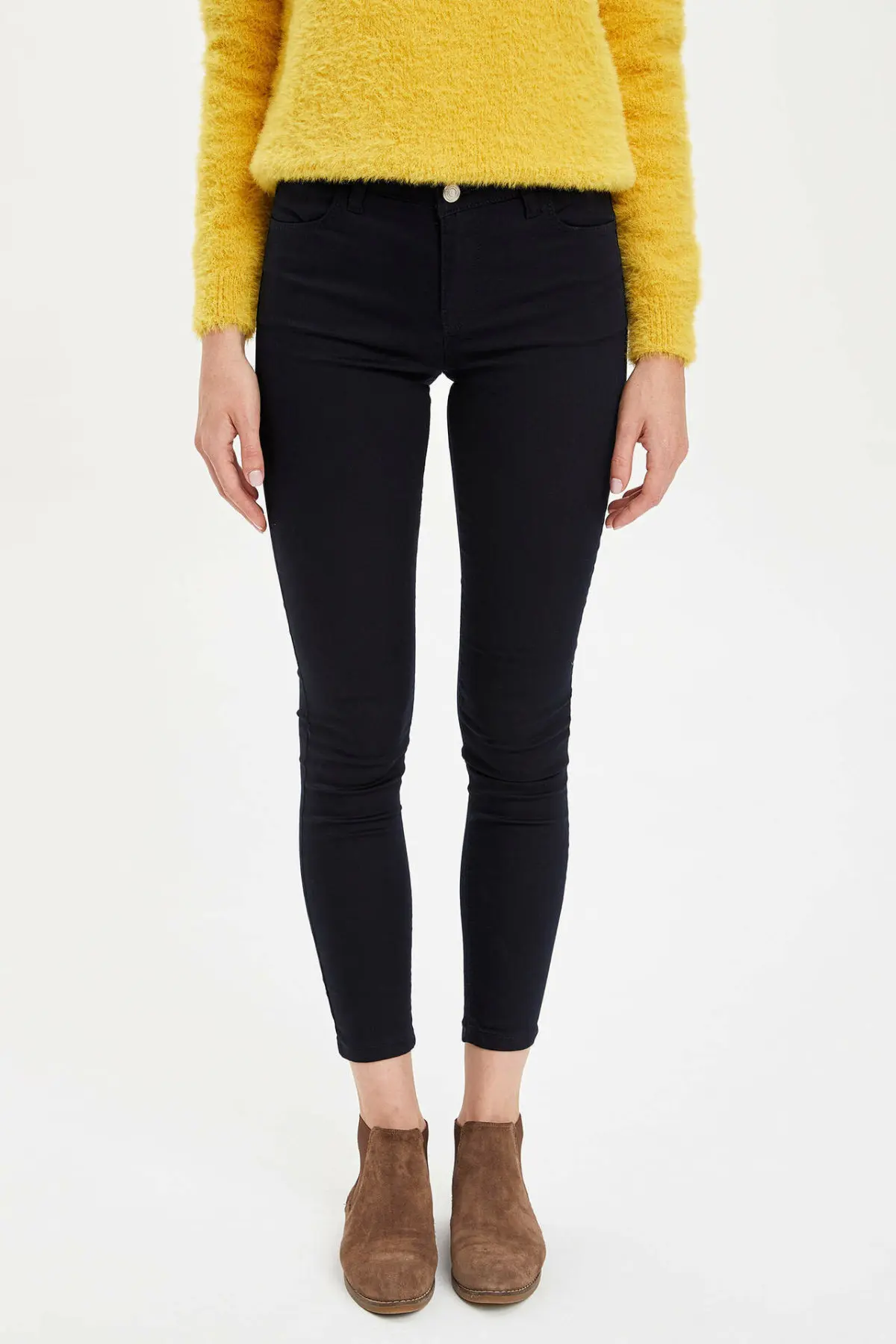 DeFacto женские модные джинсовые брюки повседневные узкие высокого качества для