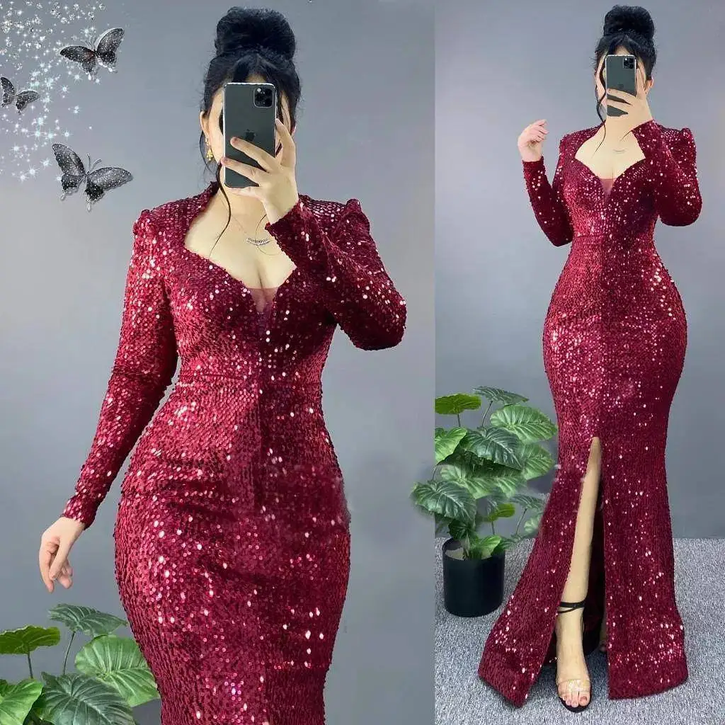 

Women's Evening Dress Evening Wedding Prom Dress Shiny Glittered Bust Decollete Wholesale