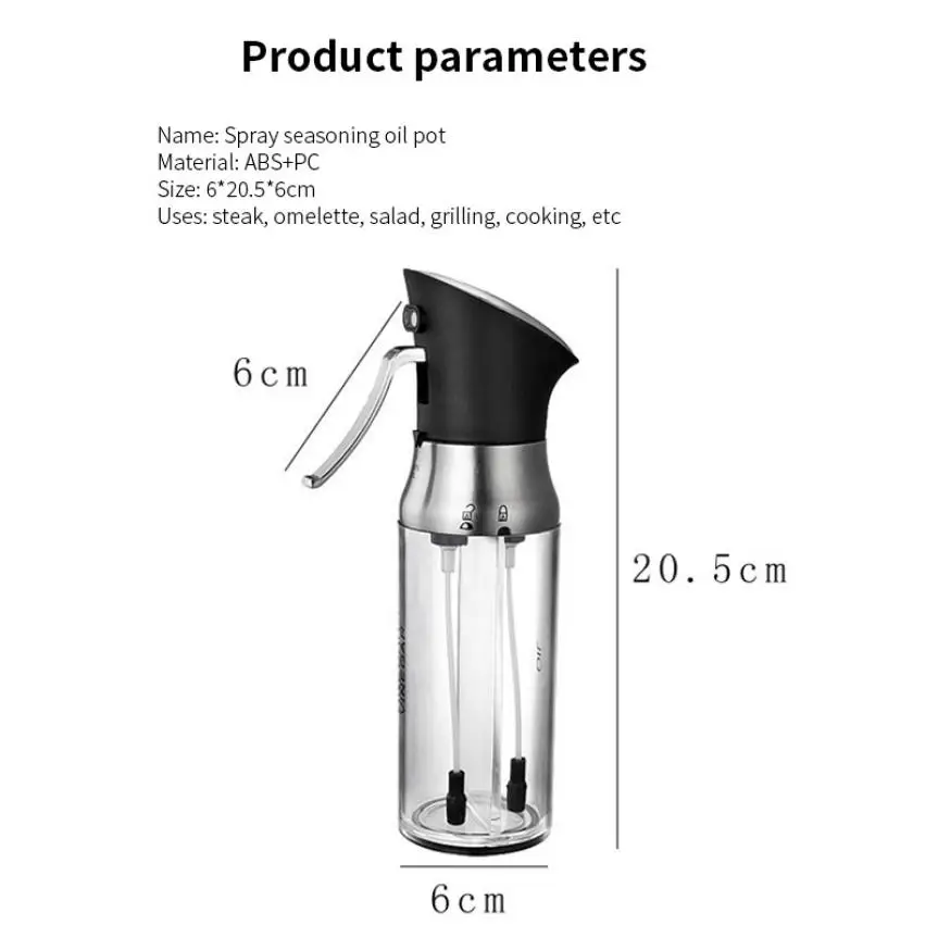 2-in-1 Stainless Steel Oil Sprayer Adjustable Vinegar Spray Bottle for Home Kitchen BBQ Cooking Tool Seasoning | Дом и сад