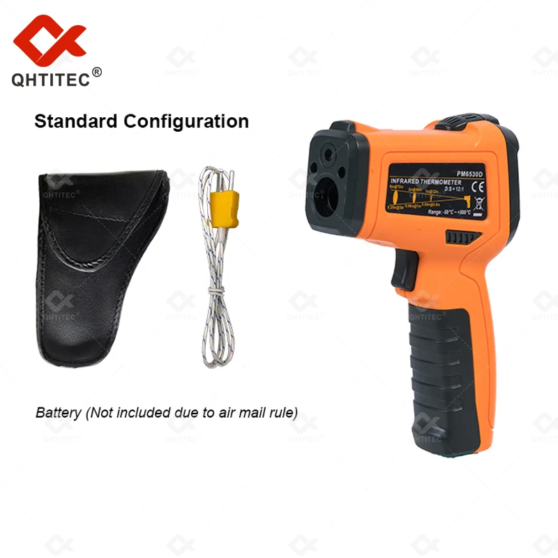 QHTITEC PM6530D Handheld IR Infrared Thermometer Temperature Gun Meter -50~800℃ Humidity Dew Point IRT K-type Ambient UV Light images - 6