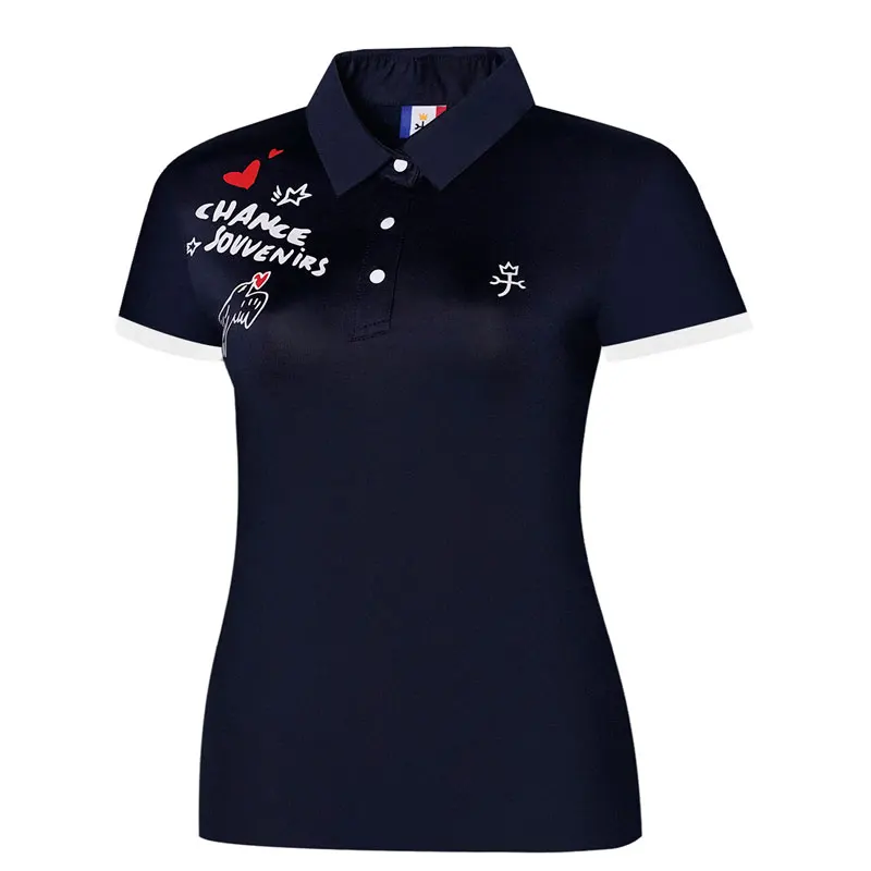 Summer Golf Clothing Women Short Sleeve Golf T-Shirt Black or White Colors G-FORE New Outdoor Sport  Leisure Shirt