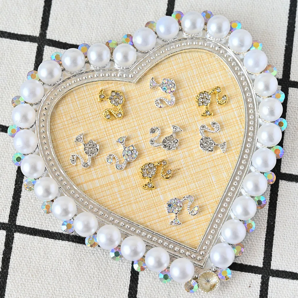 

10Pc Girl With Ponytail Nail art Alloy 3D Luxury Crystal Girl Silhouette Summer Nail art Charm Decorate DIY Nail art Accessories