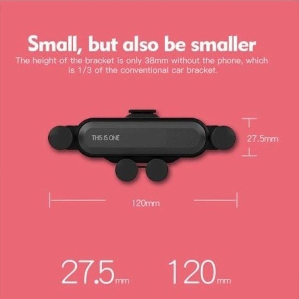 

Car Phone Holder Air Vent Mount Mobile Cell Stand Auto Clutch In-Car Phone Holder for any Smartphone
