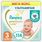 Pampers Premium Care Размер 3, 114 Подгузники 6kg-10kg