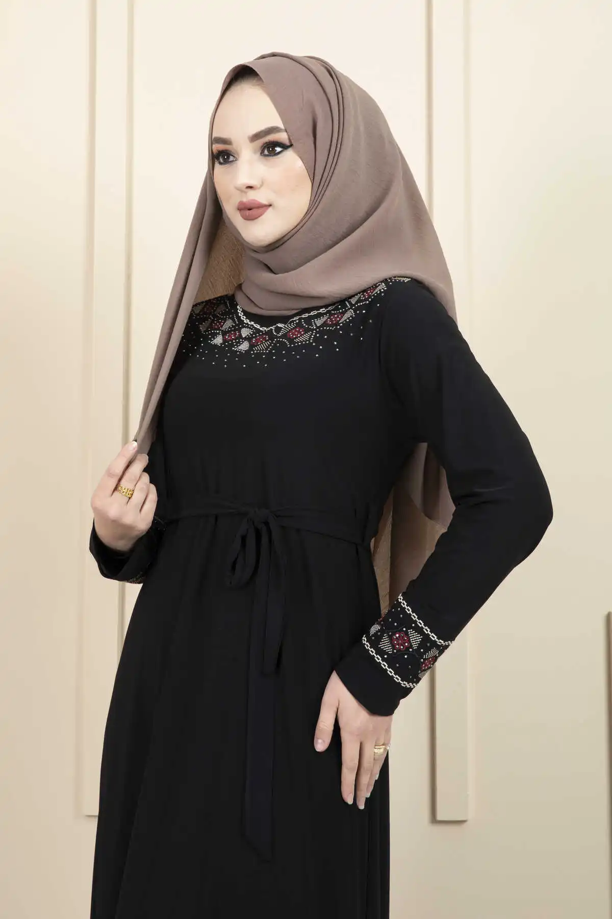 Женское платье с вышивкой под камень ИД Рамадан Дубай мусульманский хиджаб новый