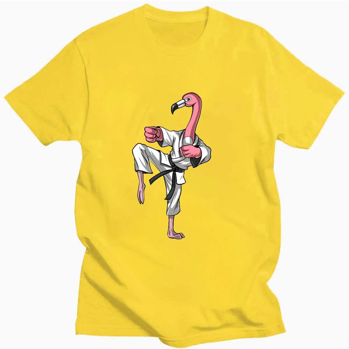 

New Summer Flamingo Taekwondo Printed T-Shirt Unisex Pure Cotton Round Neck 14 Color Short Sleeve Casual Daily Simple Top