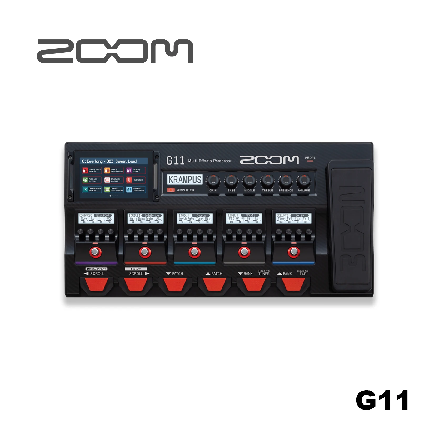 Многофункциональный процессор для гитары Zoom G11 с педалью