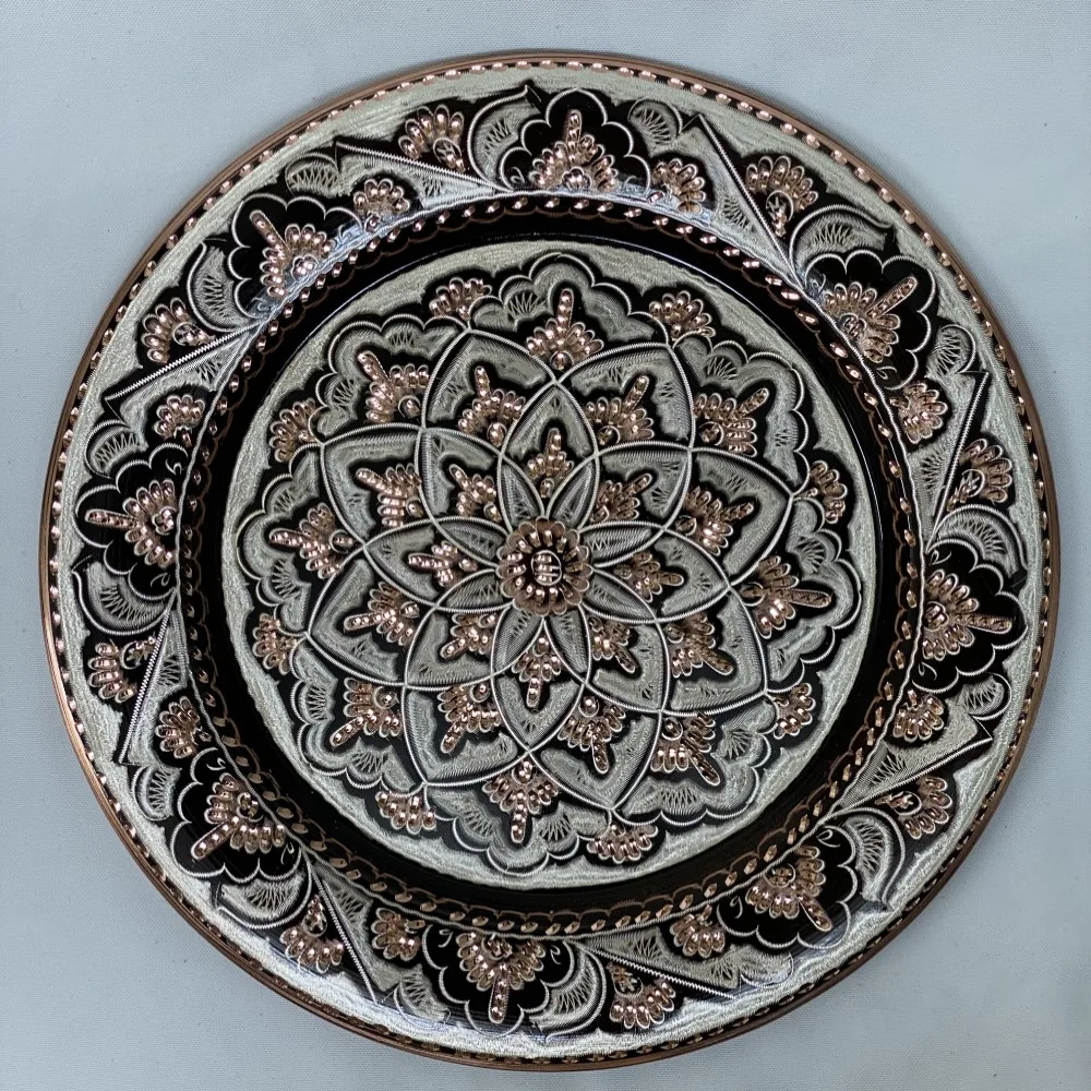 Резные цветы настенная тарелка ручная работа медь абстрактный цветок