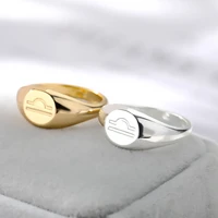 horoscope zodiac sign ring for men gold color stainless steel astrology ring round constellation rings women jewelry gift