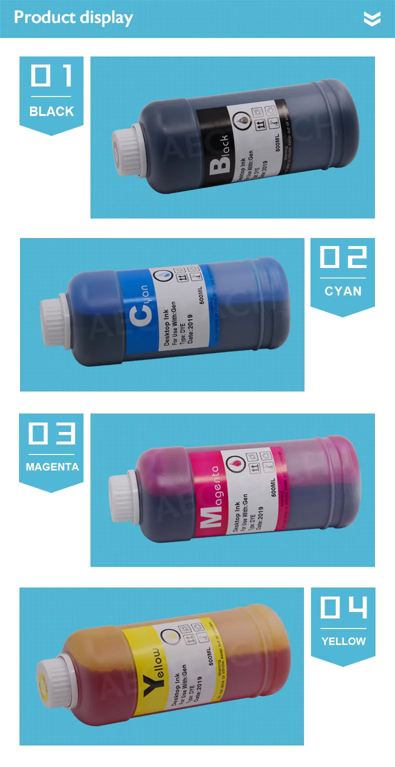Aecteach 500 мл бутылки краситель принтер комплекты для заправки чернил 4 цвета для hp для принтеры Canon для Epson краска для Brother картриджи