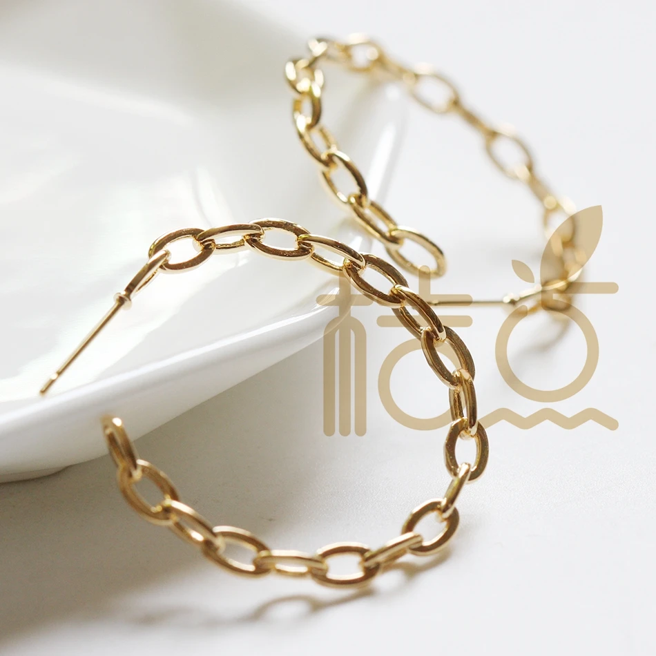 2 шт. (одна пара) позолоченная латунная основа для сережек в форме поста с 30 мм