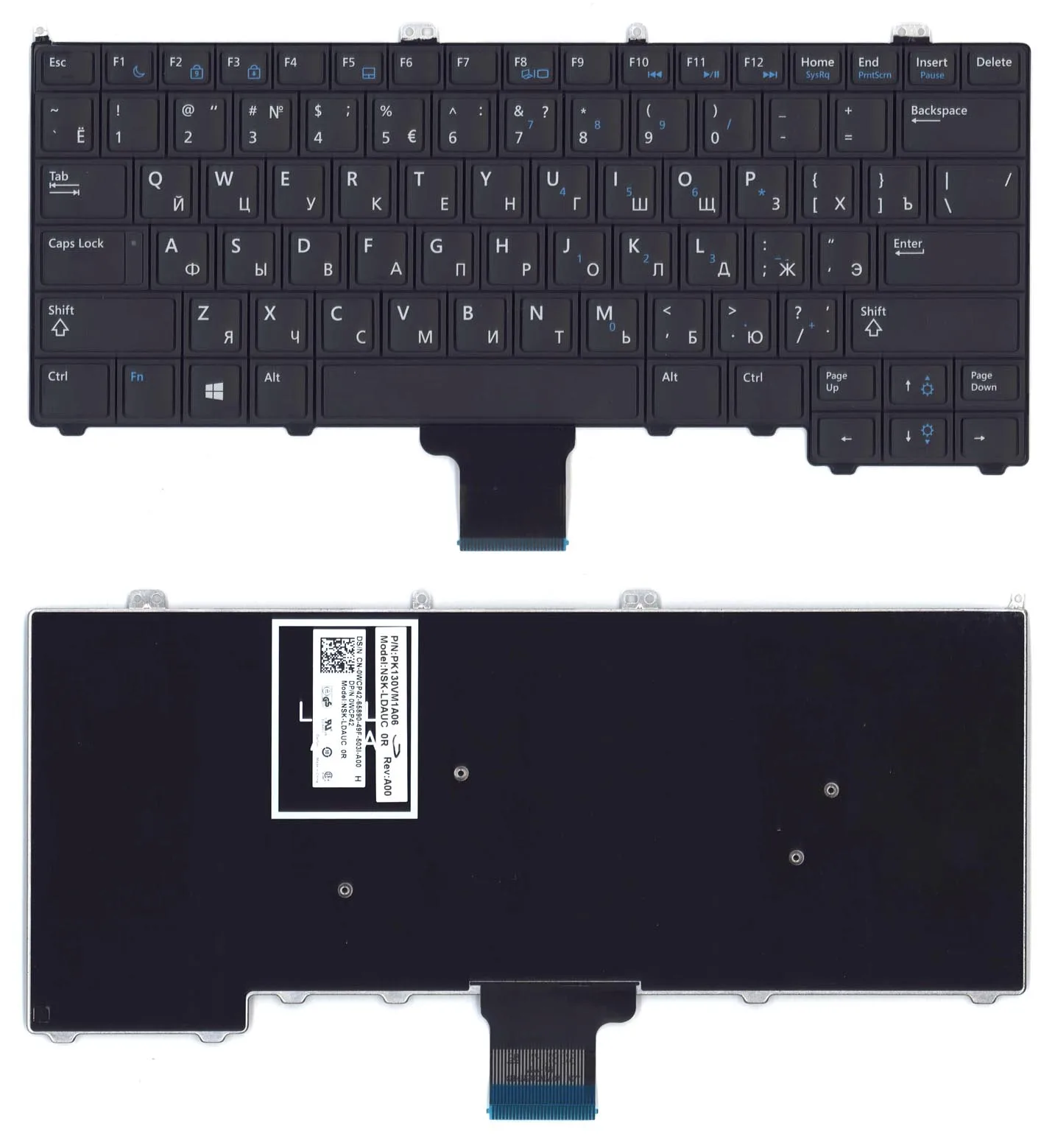 Клавиатура для ноутбука Dell Latitude E7440 черная без подсветки и указателя |