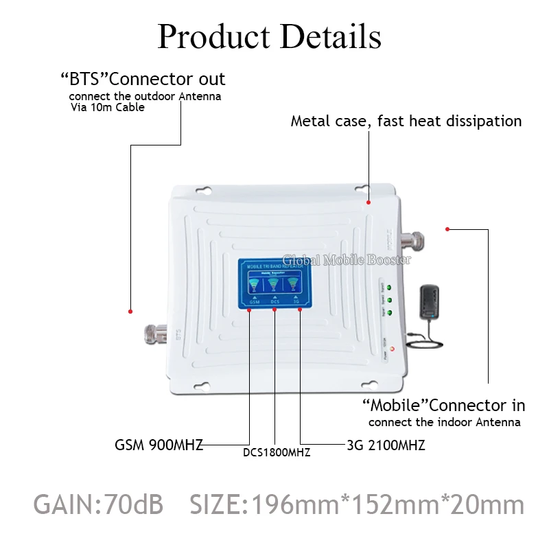 Российский трехдиапазонный 900 1800 2100 GSM DCS WCDMA 2G 3G 4G LTE усилитель сигнала 900/1800/2100