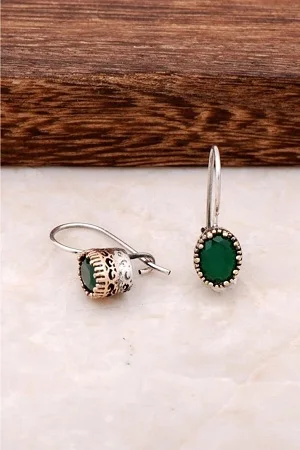 

Women's Root Emerald Stone Handcrafted Sterling Silver Earrings