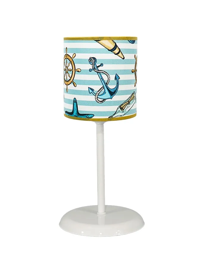 

Senay Lightning, Cylinder Table Lamp Fabric Lampshade-Green Sailor