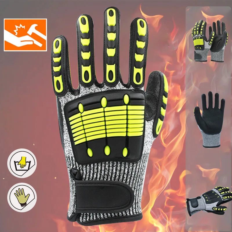 

Electric welding machinery shockproof gloves durable anti-collision anti pricking anti pricking gloves petroleum mining drilling