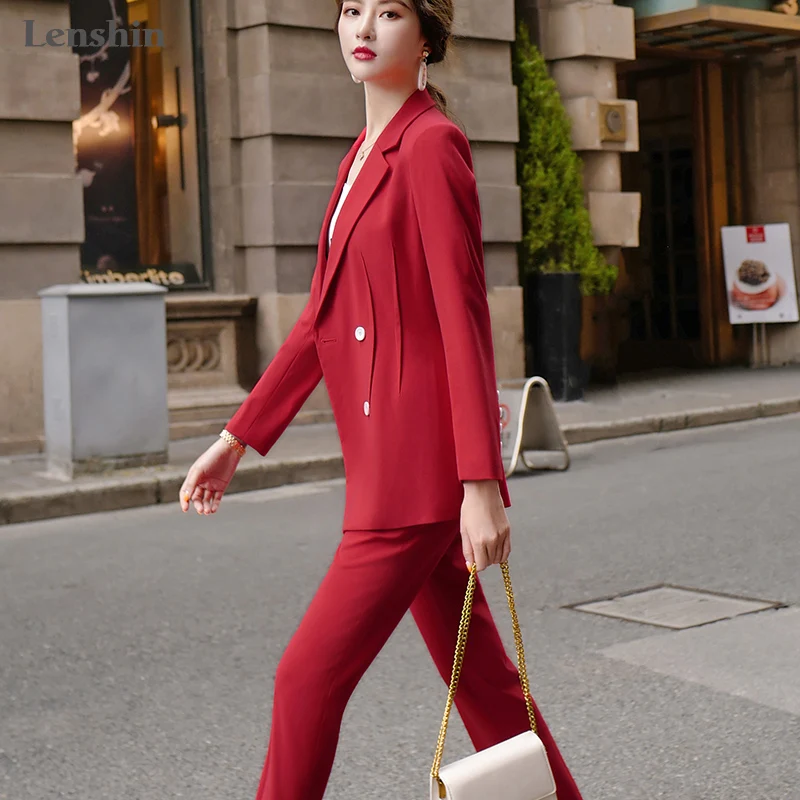 Женский брючный костюм Lenshin офисная одежда для работы Официальный женский