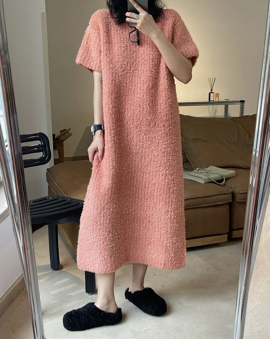 

new woman cozy warm winter teddy bear dress