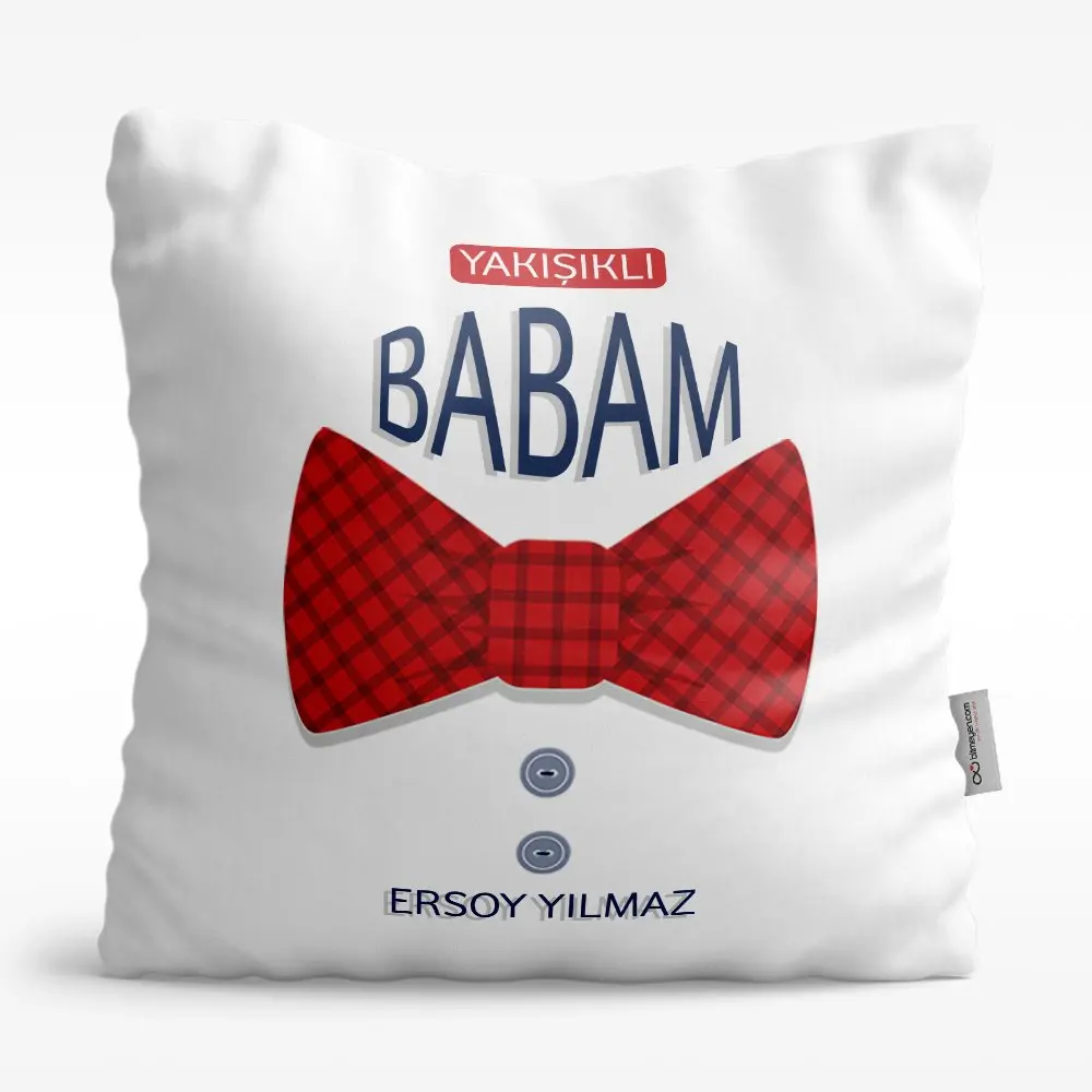 

Индивидуальный индивидуальный красивый дизайн для папы белая атласная Подушка-1