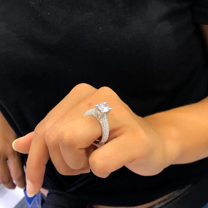 Swarovski Эйфелева модель Одежда высшего качества Обручение серебряное