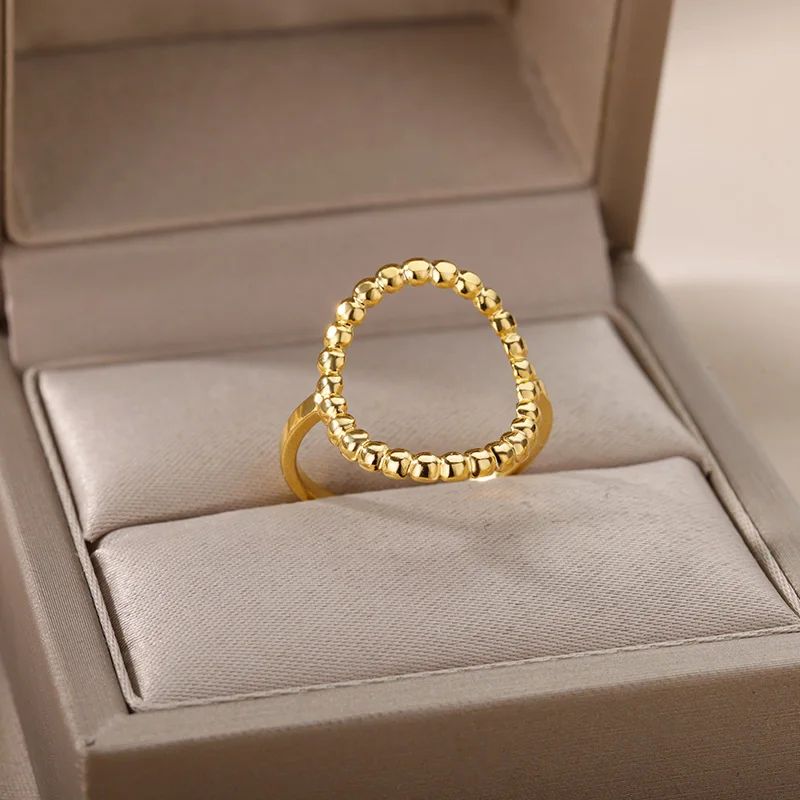 

Metal Simple Hollow Geometric Rings For Women Stainless Steel Plated Wedding Open Finger Ring emo Jewelry Gift Bijoux Femme
