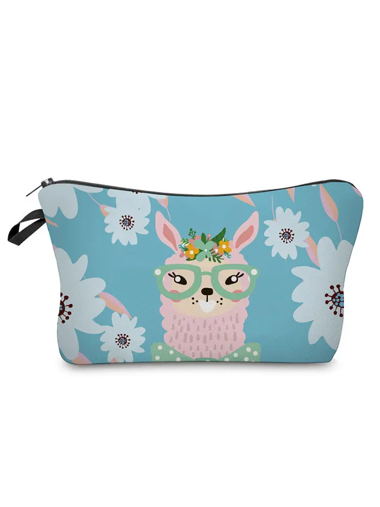

Cartoon Goat Sister Floral Print Clutch Bag Portable High Quality Art Organizer Dropshipping Fashion Beautiful Women Makeup Bag