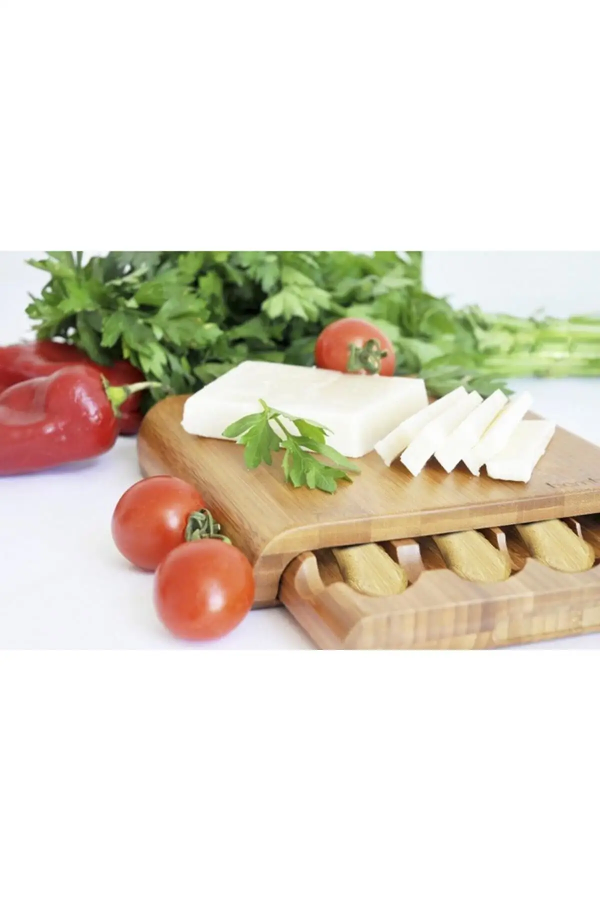 

ELEGANT 5 PIECES BAMBOO CHEESE SET KNIFE SET CHEESE PLATE WITH DRAWER GRAVYER CHEESE WINE KITCHEN DESIGN HOME GIFT WOOD