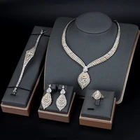tirim dubai water drop crystal bridal cubic zirconia necklace sets for women jewelri saudi nigeria wedding jewelry accessories