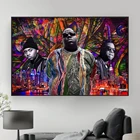 Картина на холсте Biggie Smalls Jay Z и Nas граффити художественные плакаты принты уличная картина настенные картины декор для гостиной