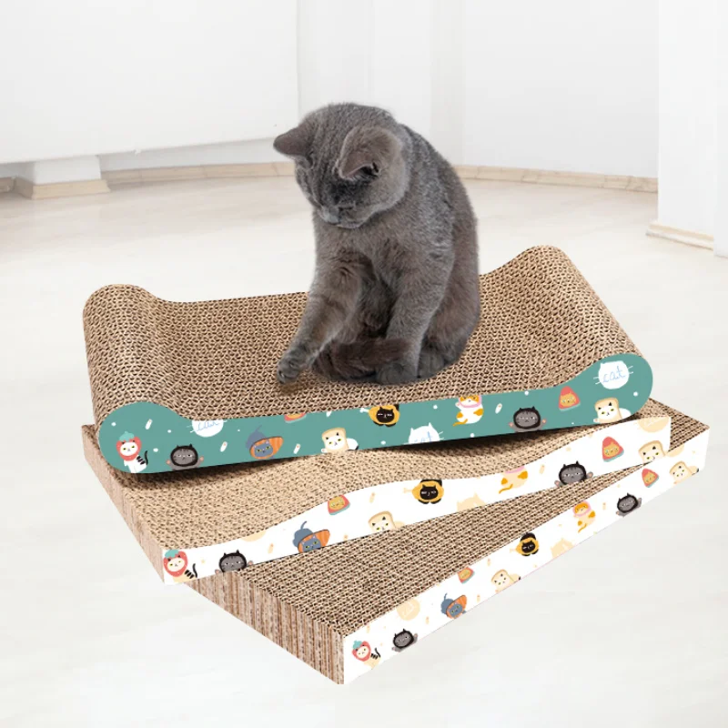 MASCOTALANDIA Rascador de cartón para Gatos juguete usable rascador para gatos tabla para rascar Alfombrilla Y Soporte de Descanso de Gato con Forma Catnip vario mdelos(1pack/1unida)