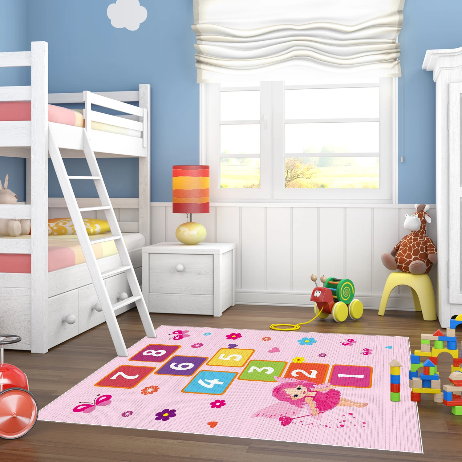 

Детская комната, микрополимидный нескользящий турецкий домашний коврик, дизайнерский прочный ковер с цифрами для детской площадки, домашн...