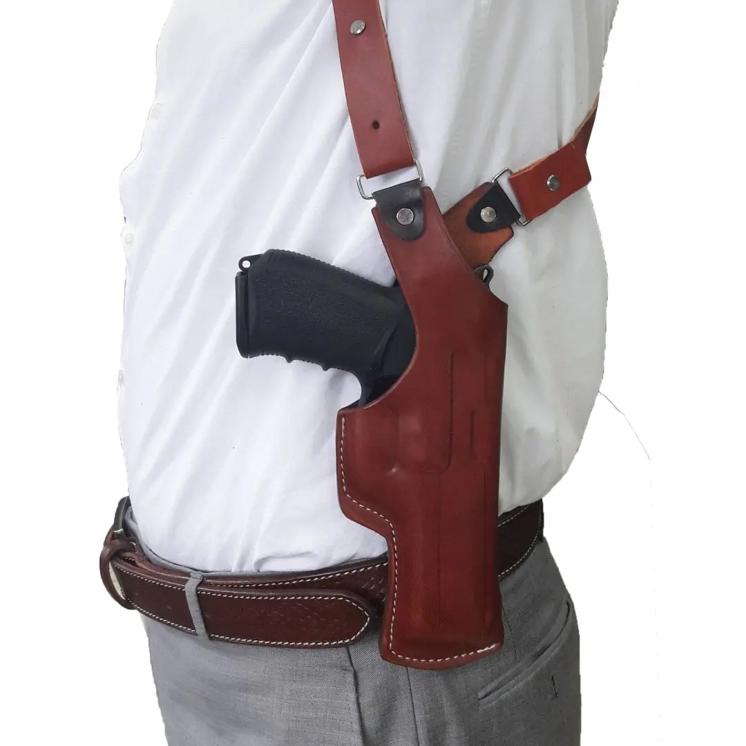 Handmade Real Leather Concealed Carry Underarm Vertical Pist