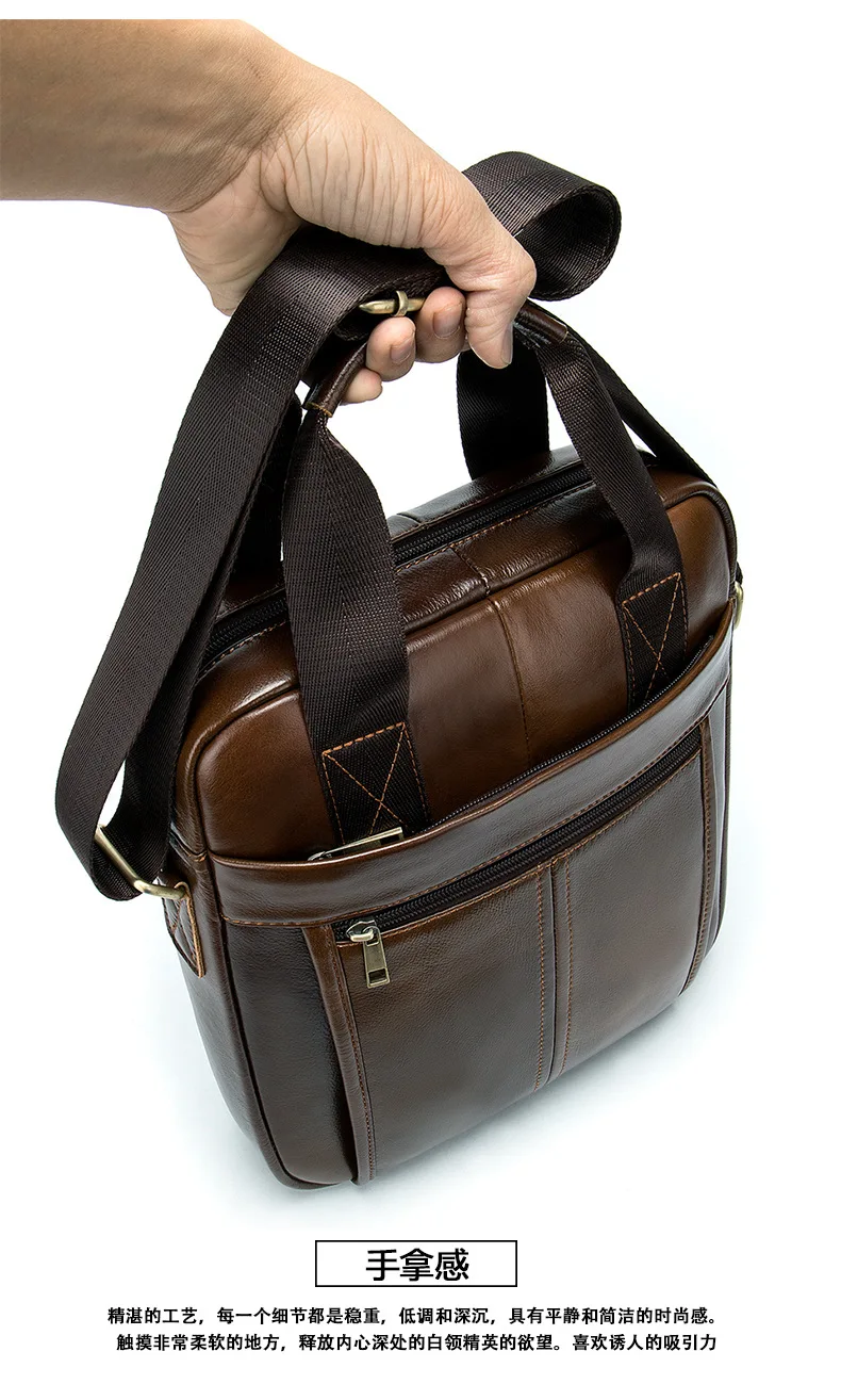 Сумка мессенджер из натуральной воловьей кожи брендовый деловой портфель от