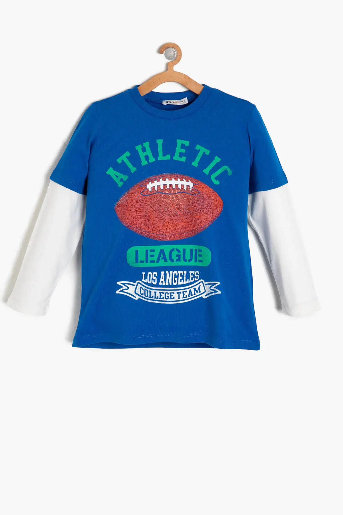 Детская синяя футболка с принтом для мальчиков Koton|Мужские футболки| |