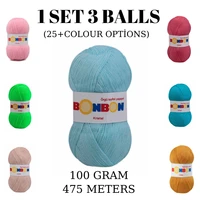 yarn 1 set 3 balls nako bonbon kristal knitting yarn 1 ball 100 grams 475 meters crochet tool kit