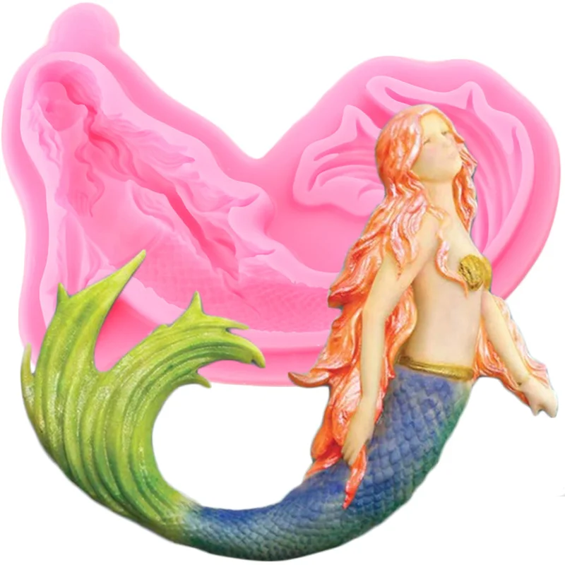 

Mermaid Shape Silicone Mold Fishtail Chocolate Making Mould DIY Party Resin Clay Candy Molds Fondant Cake Decorating Tools