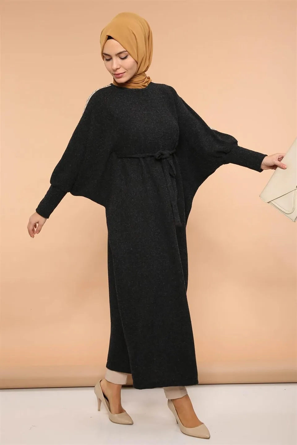 

Winter Women Tunic Tricoat Dress Pregnant Muslim Casual Islamic Clothes Hijab Pregnancy Turkish Made New Daily Clothing Fashion