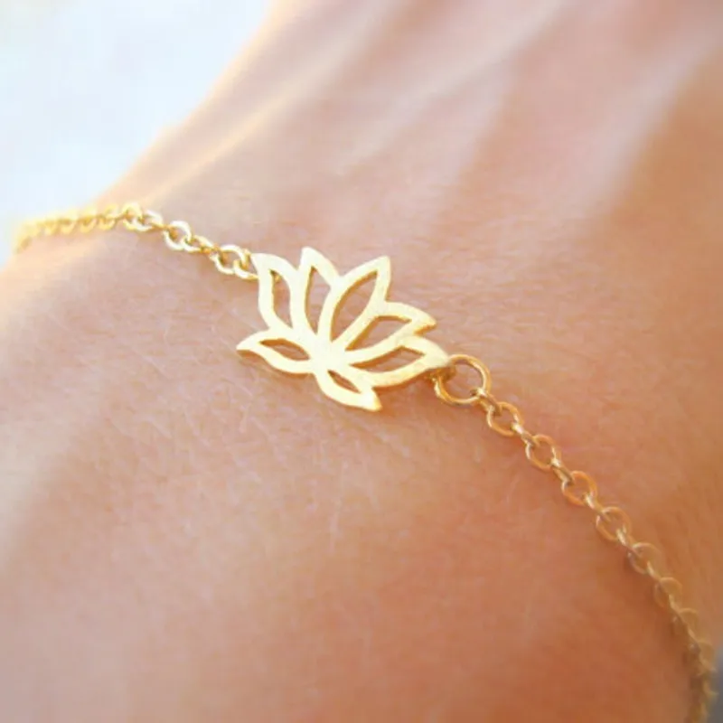 Амулет Lucky Йога Будды лотоса браслеты из нержавеющей стали для женщин