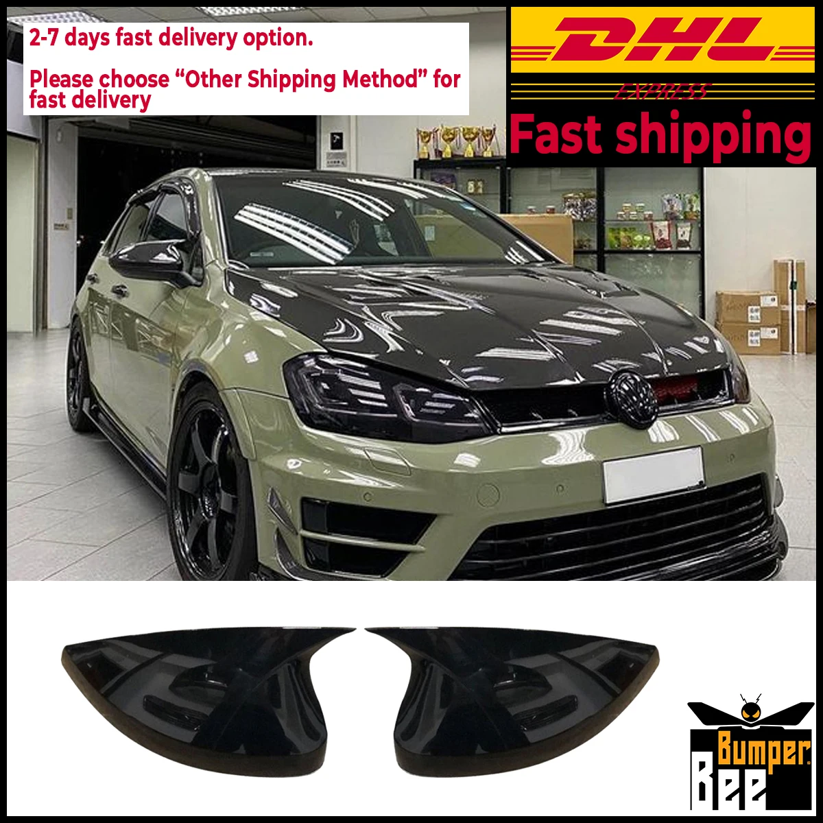Зеркальный чехол для VW Golf 6 MK6 VI 2008 2010 2011 2012 аксессуар яркий черный с Бэтменом