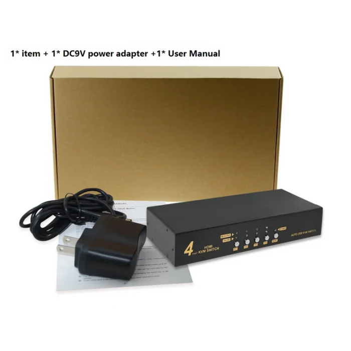 KVM Switch 4 порта USB/HDMI DK-304 коммутатор для соединения PC и 1 монитора мышка клавиатура
