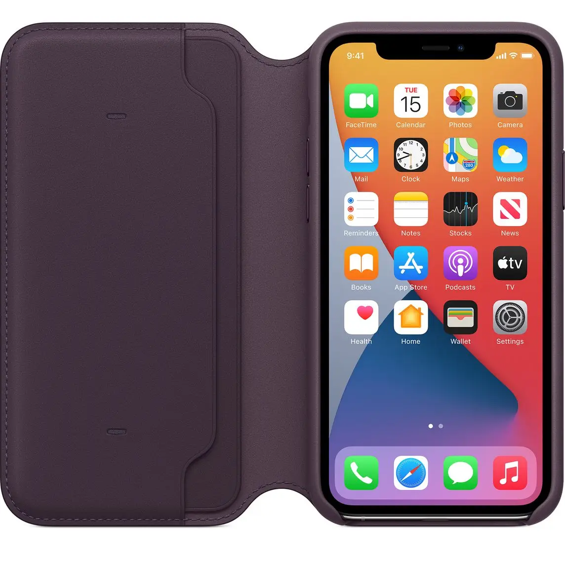 iPhone 11 Pro Leather Folio Aubergine AliExpress