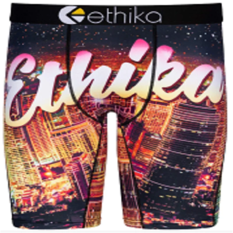 

Мягкие и дышащие летние мужские модные боксеры Ethika, камуфляжное повседневное нижнее белье, мультяшная этика