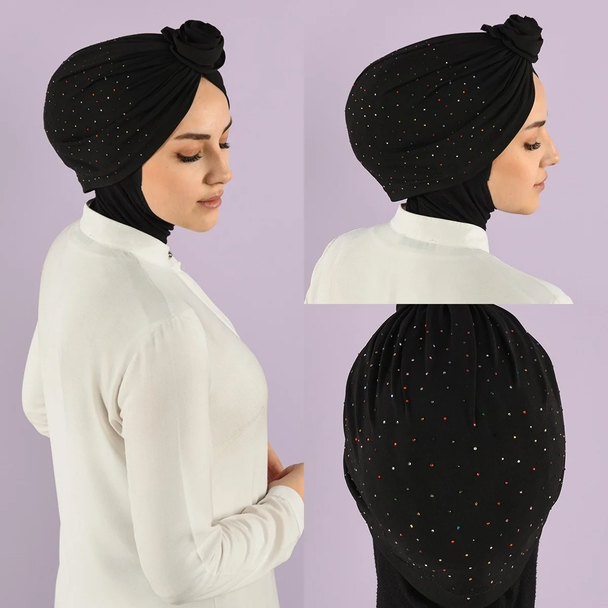 Muslim Cotton Turban Hijab Bonnet Folds Pearl Musulman Turbante Mujer Arab Wrap Head Femme Scarf Inner Hijabs Caps 2021 Solid