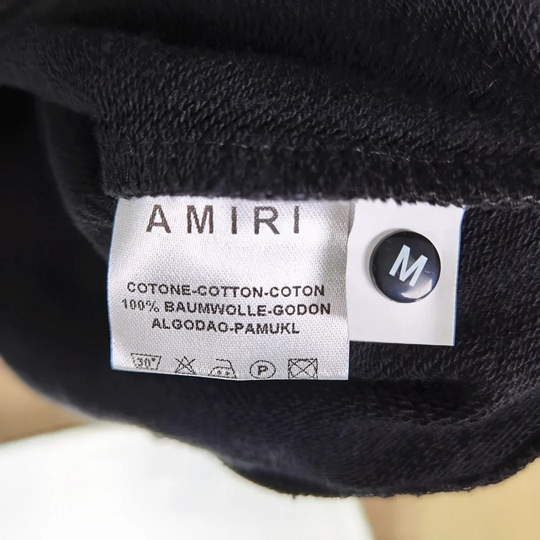 

21ss luxurious designer Amiri Black White pullover sweater Men Women Fashion Streetwear Sweatshirts Outdoor Jackets Hoodies