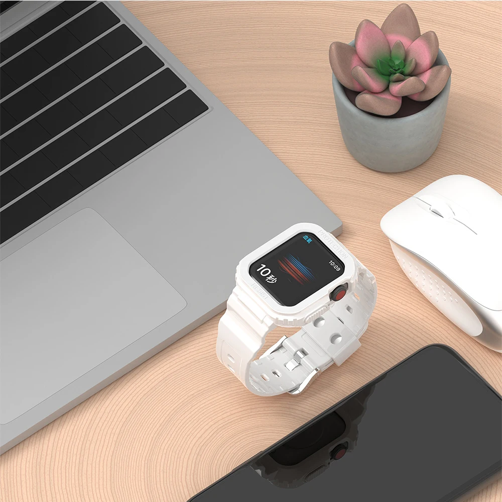 Clear Band for Apple Watch 44mm 42mm 40mm 38mm Case, Women Cute Girl Crystal Jelly Protective for iWatch 6 5 4 3 2 1