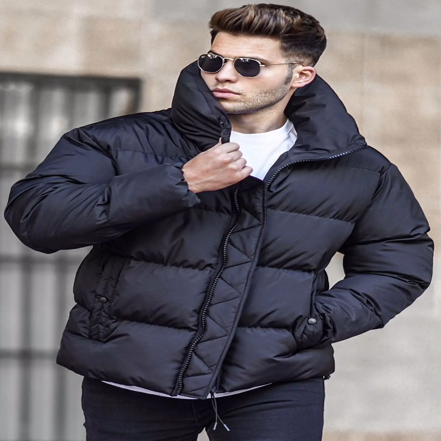 Men's Straight Inflatable Coat Male all season Ultra lightweight Packable down jacket water and wind resistant breathable jacket big size