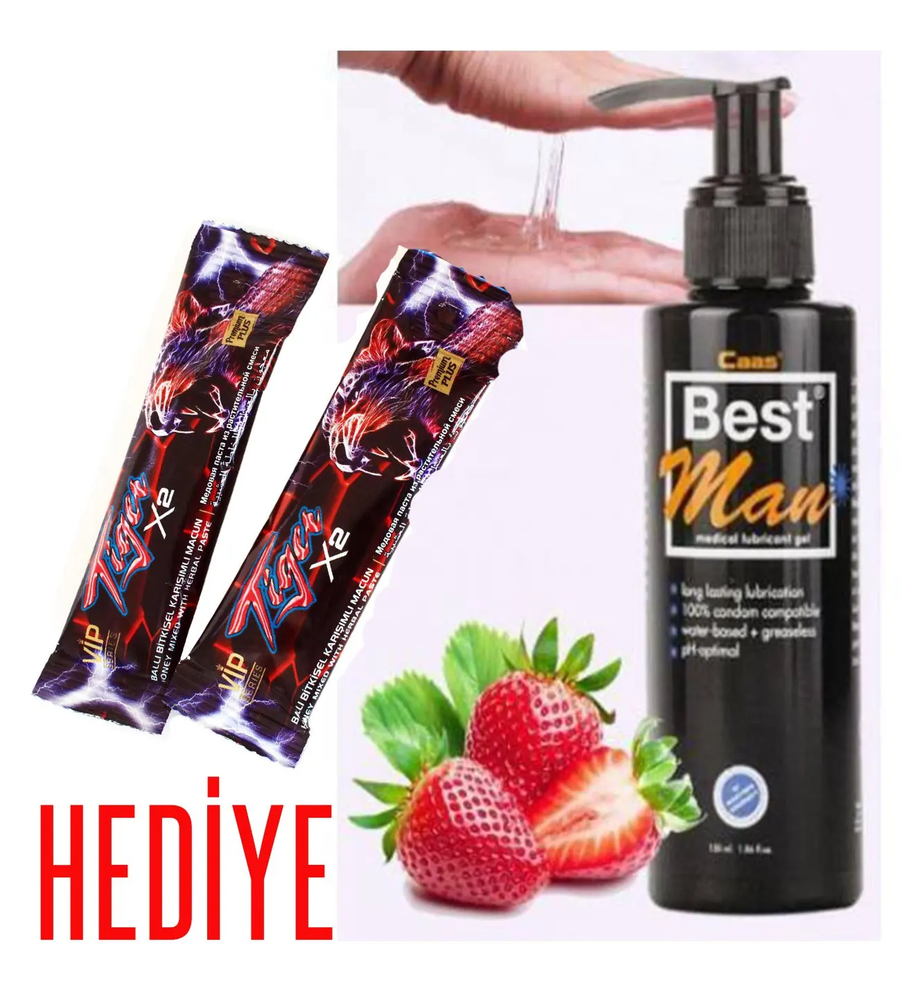 

Cabs Best Man Lubricant Strawberry flavored Gel Water Based 150 ml +GIFT. Sexy men. women. love lust. passion.